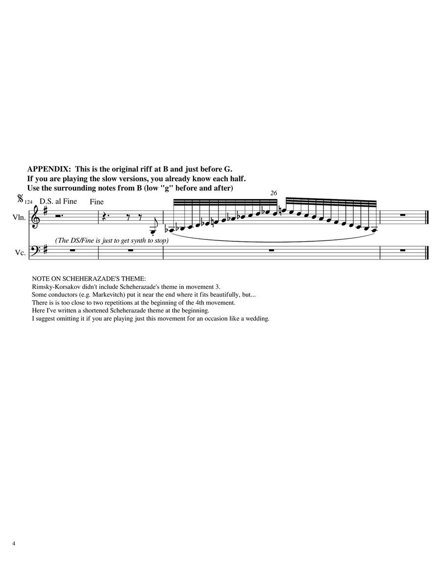 Scheherazade Movement 3 Young Prince and Young Princess for Violin & Cello String Duet scores gallery preview page 4