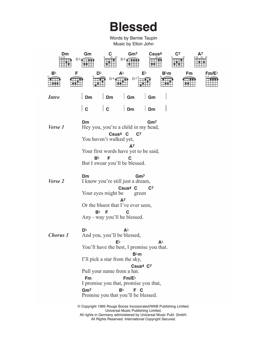 Blessed Blessed Acoustic Guitar scores gallery preview page 1