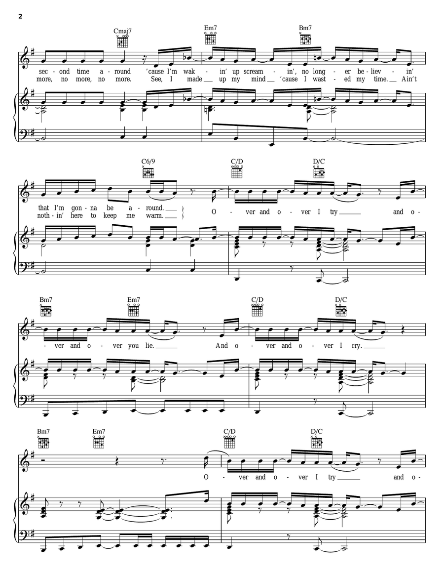Rain On Me Rain On Me Piano, Vocal, Guitar scores gallery preview page 2