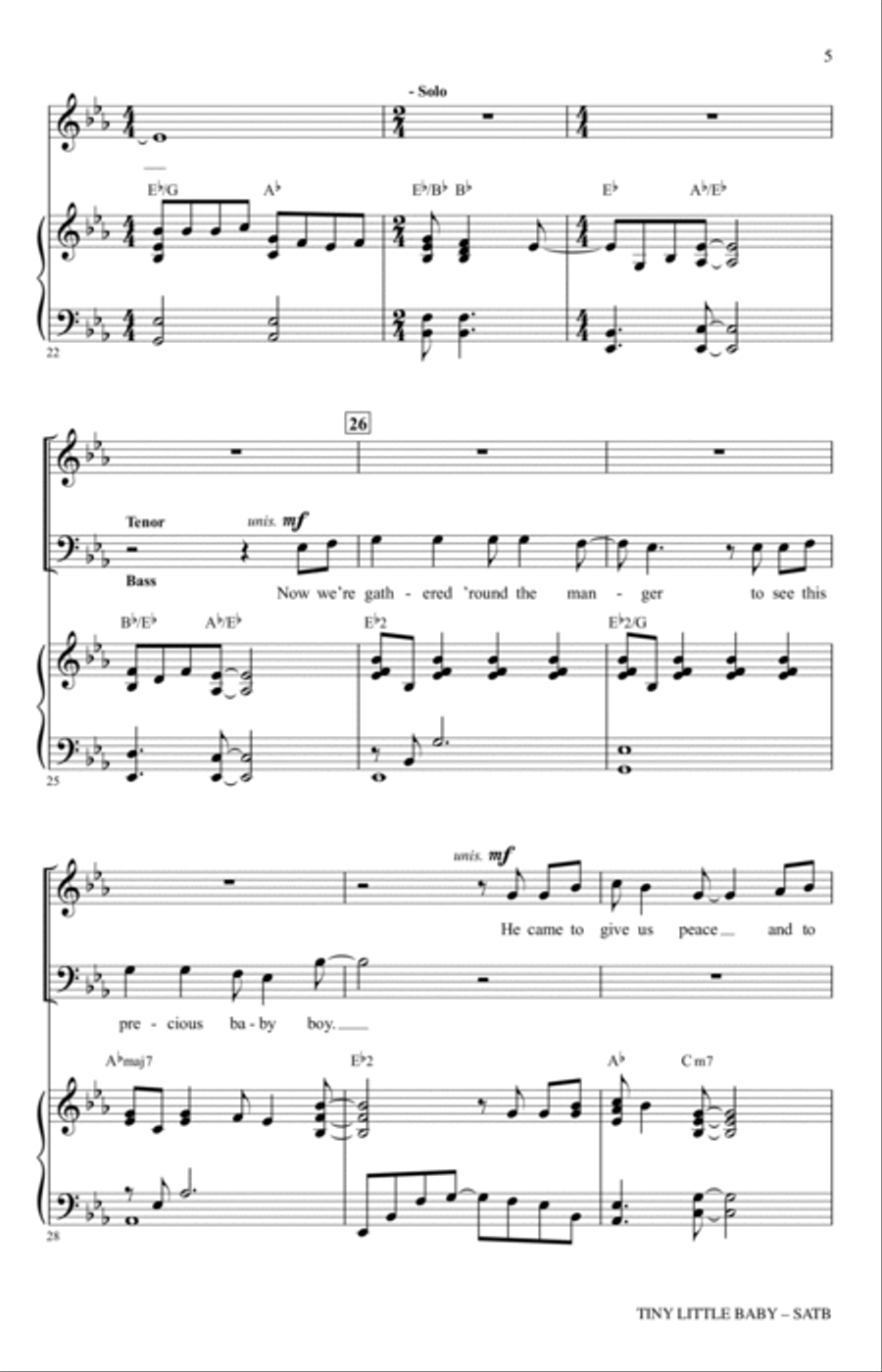 Tiny Little Baby (arr. Sean Paul) 4-Part scores gallery preview page 3