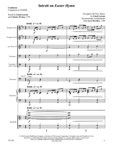 Introit on Easter Hymn - Brass Quintet Score and Parts