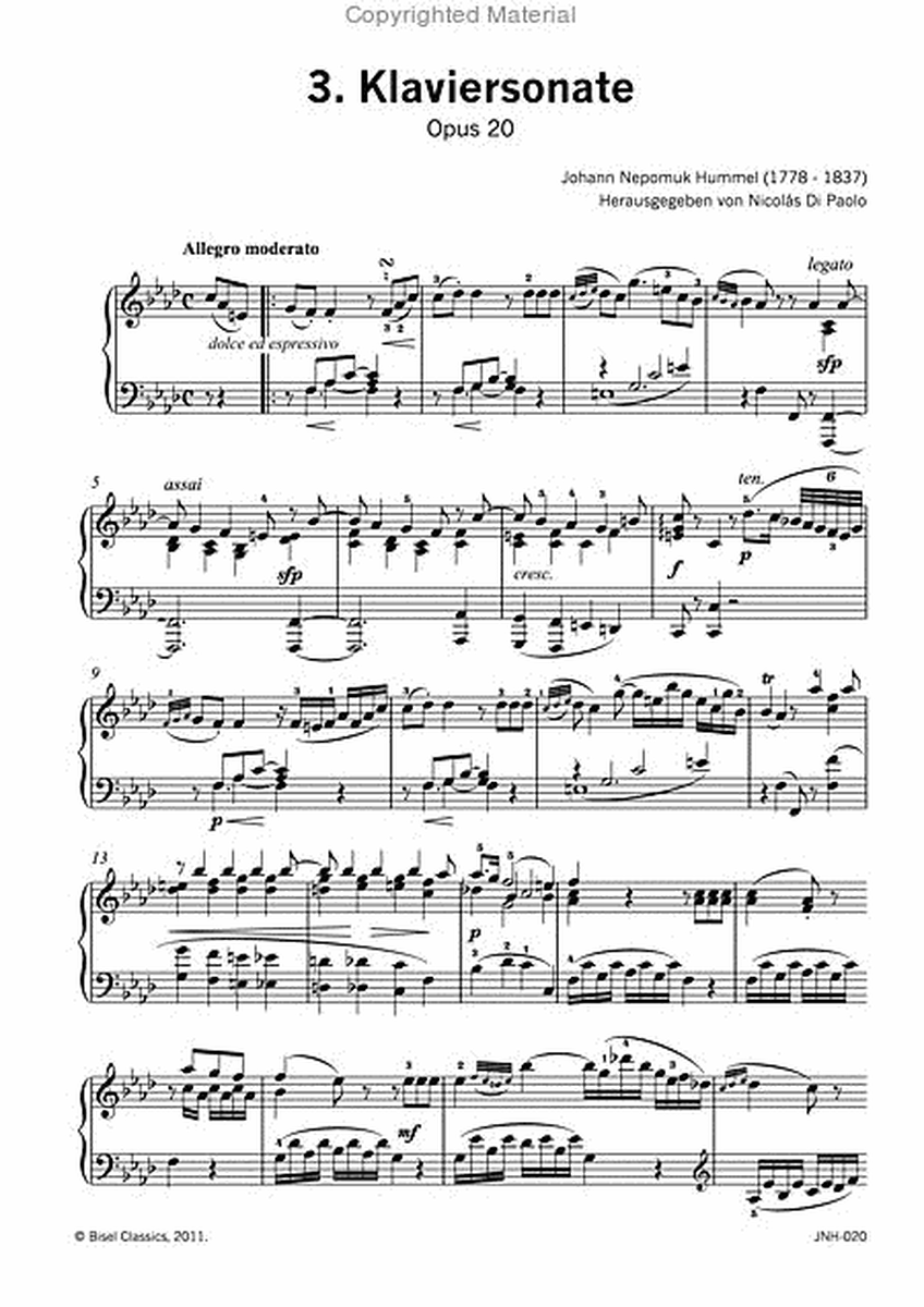 3. Klaviersonate, Opus 20