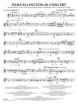 Book cover for Duke Ellington in Concert - Eb Alto Saxophone 2