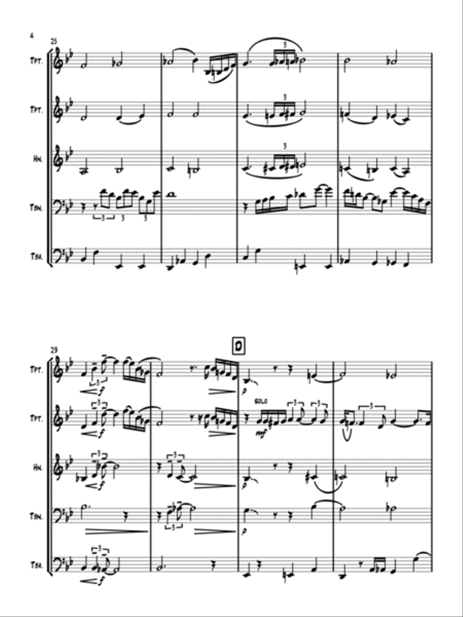 Little Man You've Had A Busy Day Brass Quintet scores gallery preview page 4
