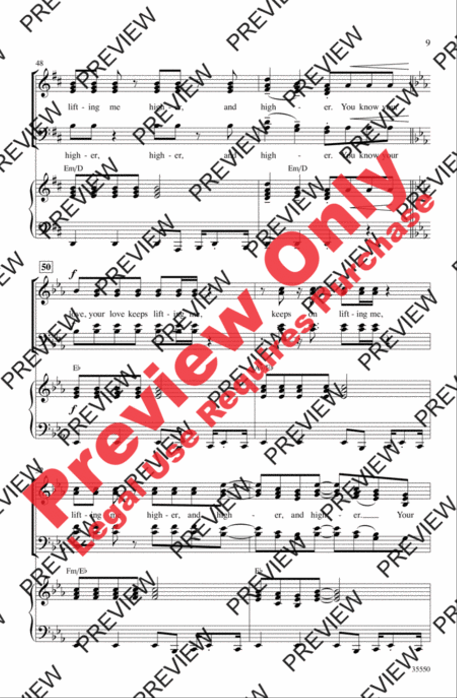 (Your Love Keeps Lifting Me) Higher and Higher 4-Part scores gallery preview page 9