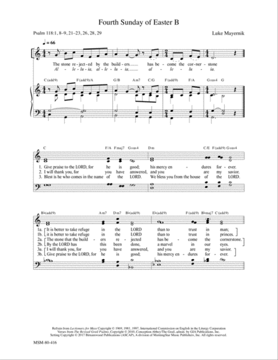 Fourth Sunday of Easter B 4-Part scores gallery preview page 1
