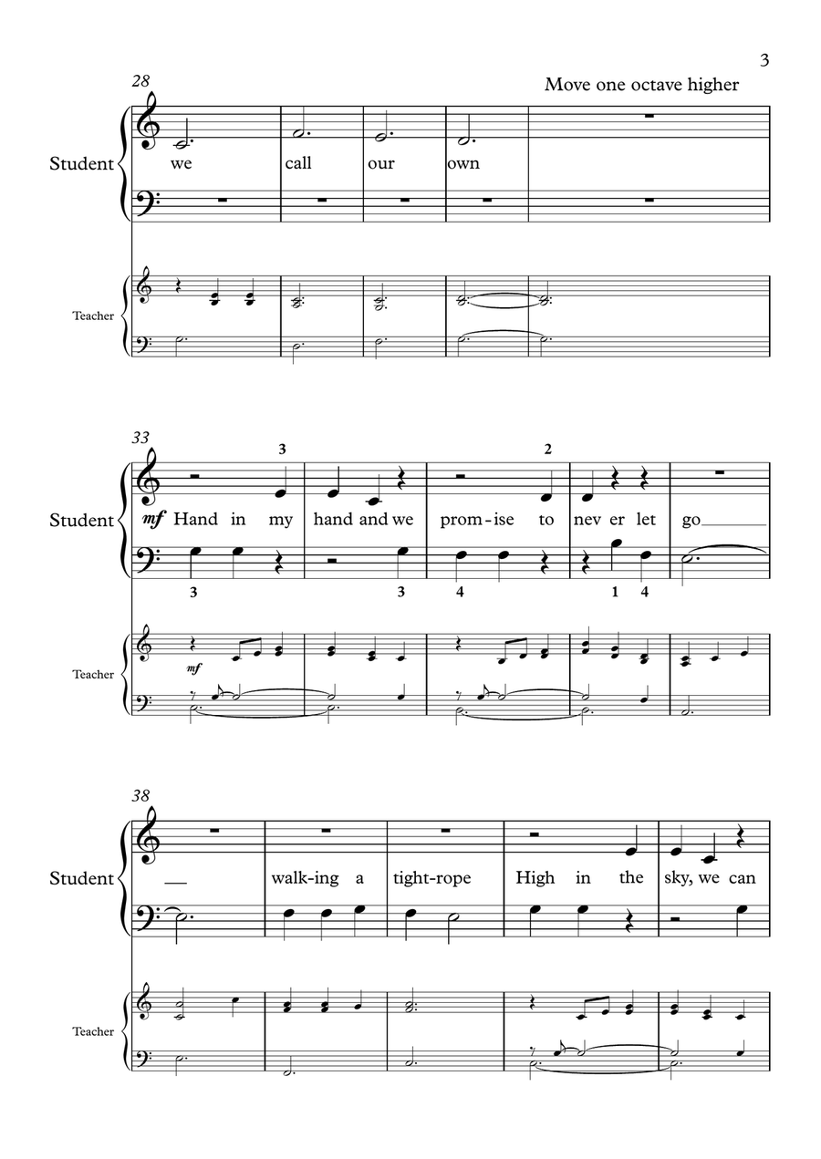 Tightrope Easy Piano scores gallery preview page 3