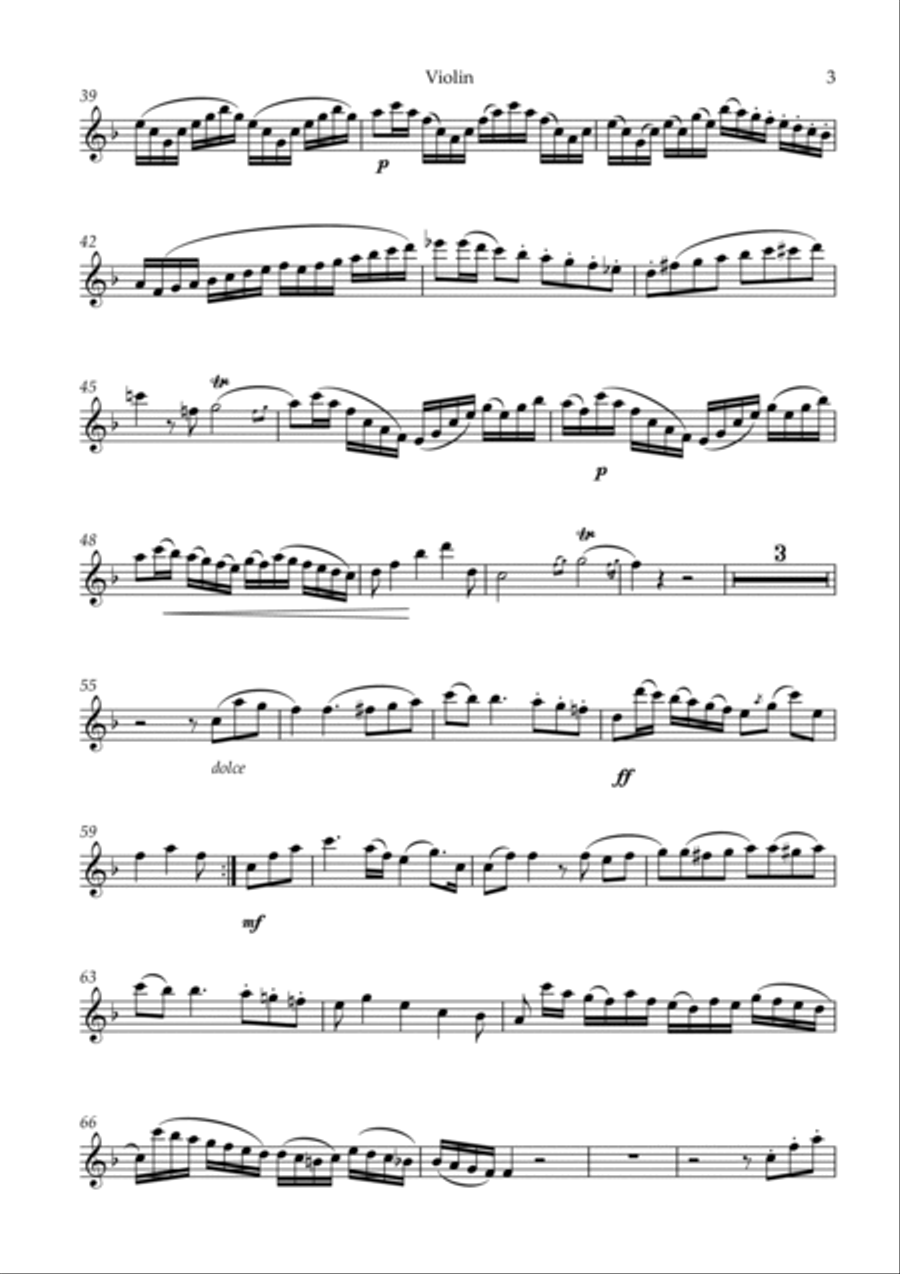 Devienne Sonata No 1 C Minor Part 1 Allegro (Violin) Violin Solo scores gallery preview page 3