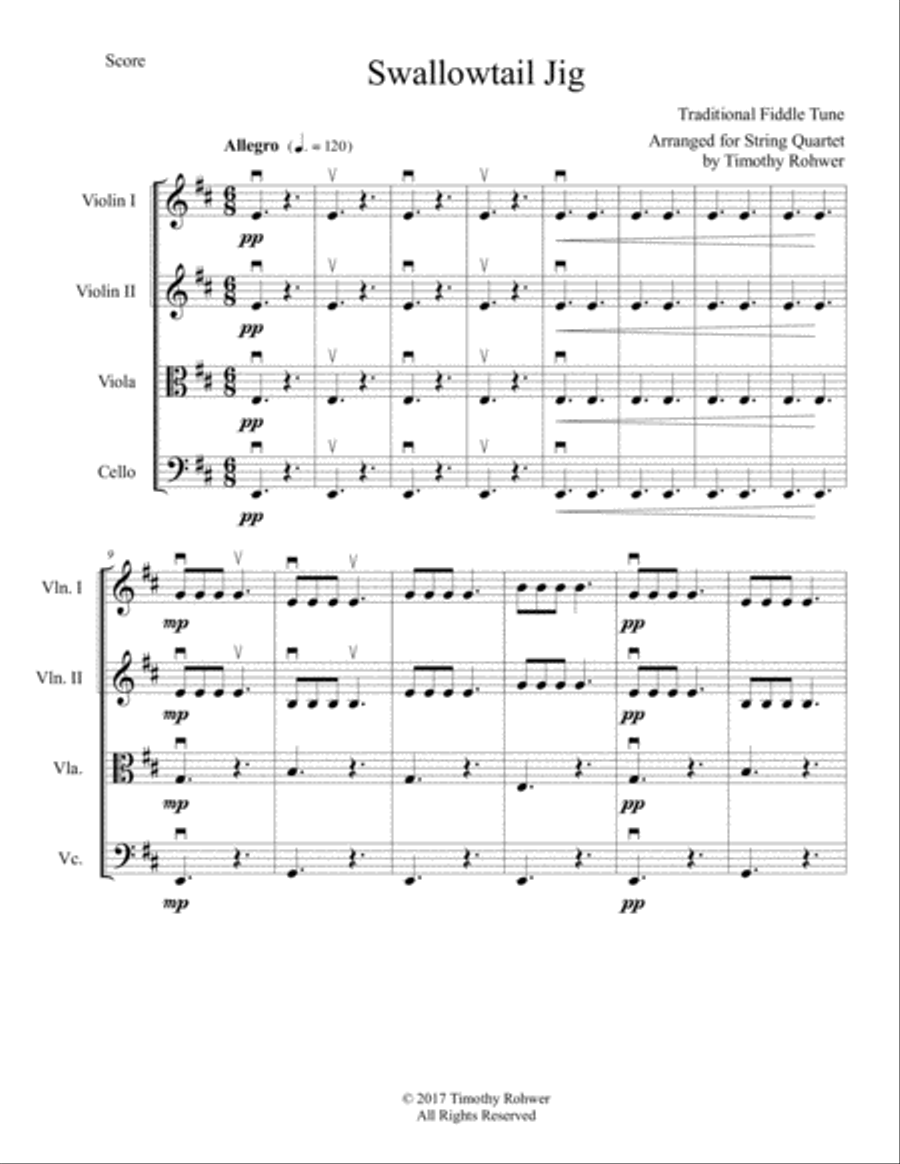 Swallowtail Jig String Quartet scores gallery preview page 2