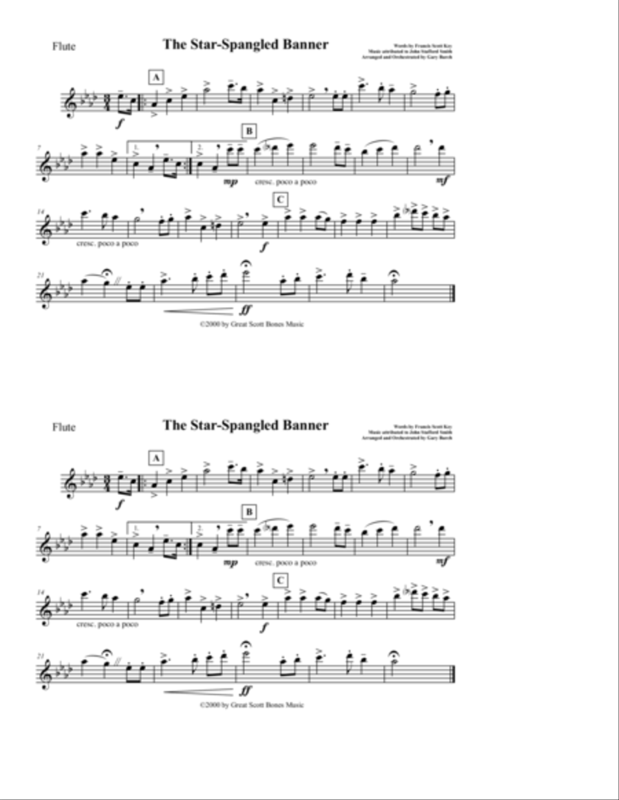 The Star Spangled Banner Marching Band scores gallery preview page 4