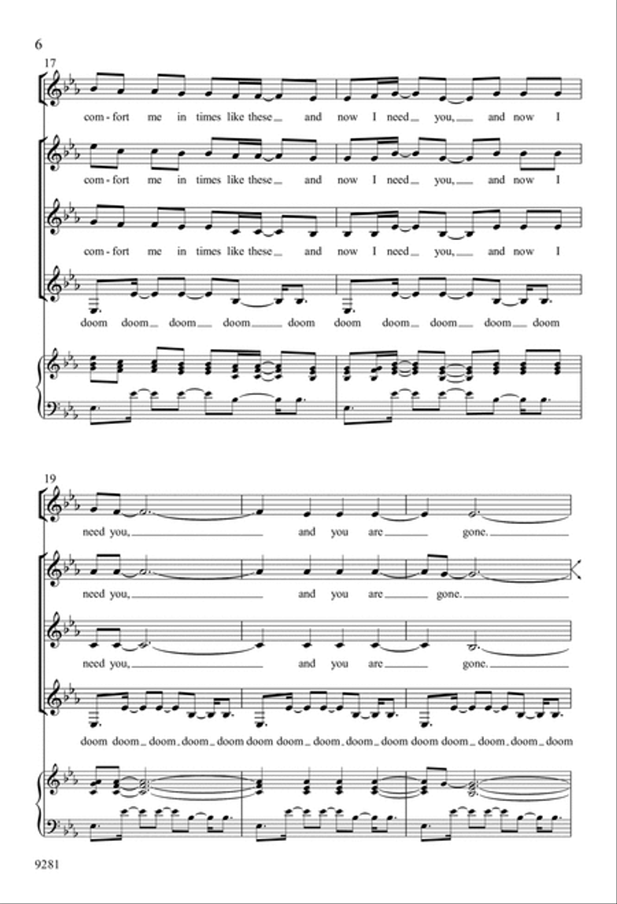 Wanting Memories 4-Part scores gallery preview page 6