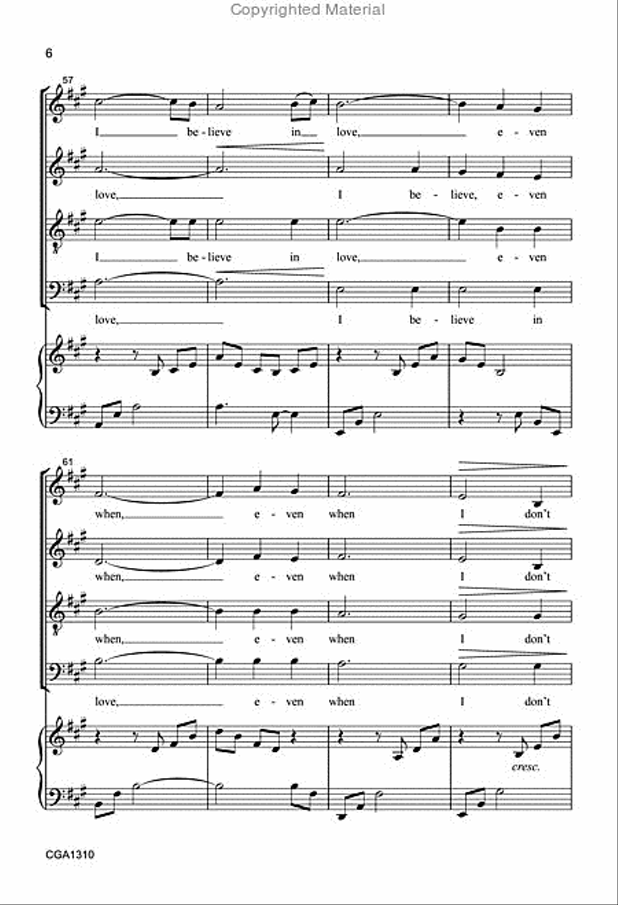 -I Believe (SATB) 4-Part scores gallery preview page 6