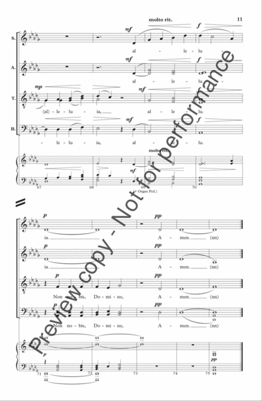 Non Nobis, Domine 4-Part scores gallery preview page 11