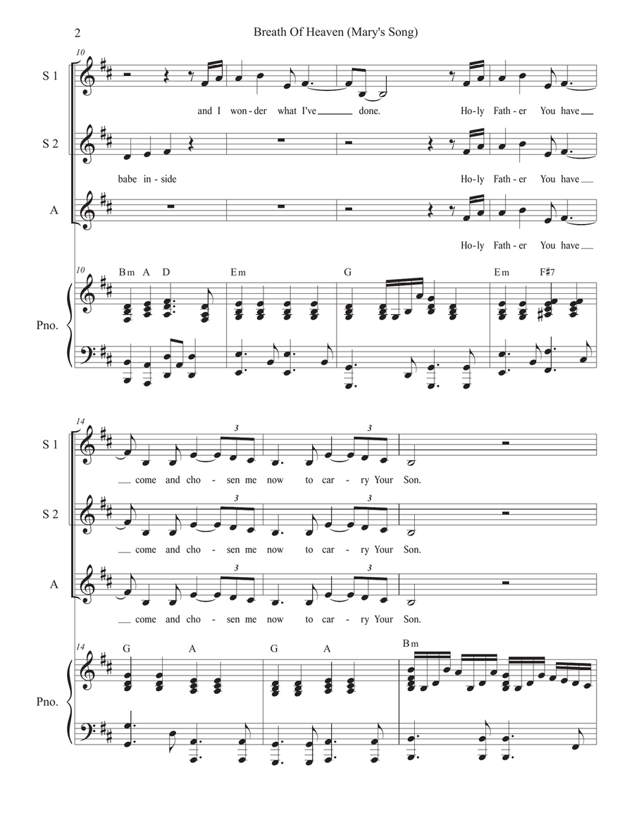 Breath Of Heaven (Mary's Song) Piano, Vocal scores gallery preview page 2