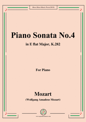 Book cover for Mozart-Piano Sonata No.4 in E flat Major,K.282