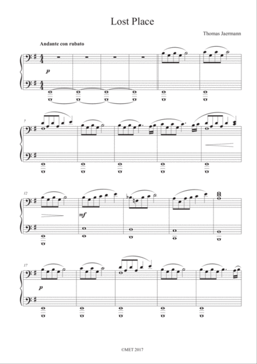 Lost Place (for Matt Martian) Piano Solo scores gallery preview page 1