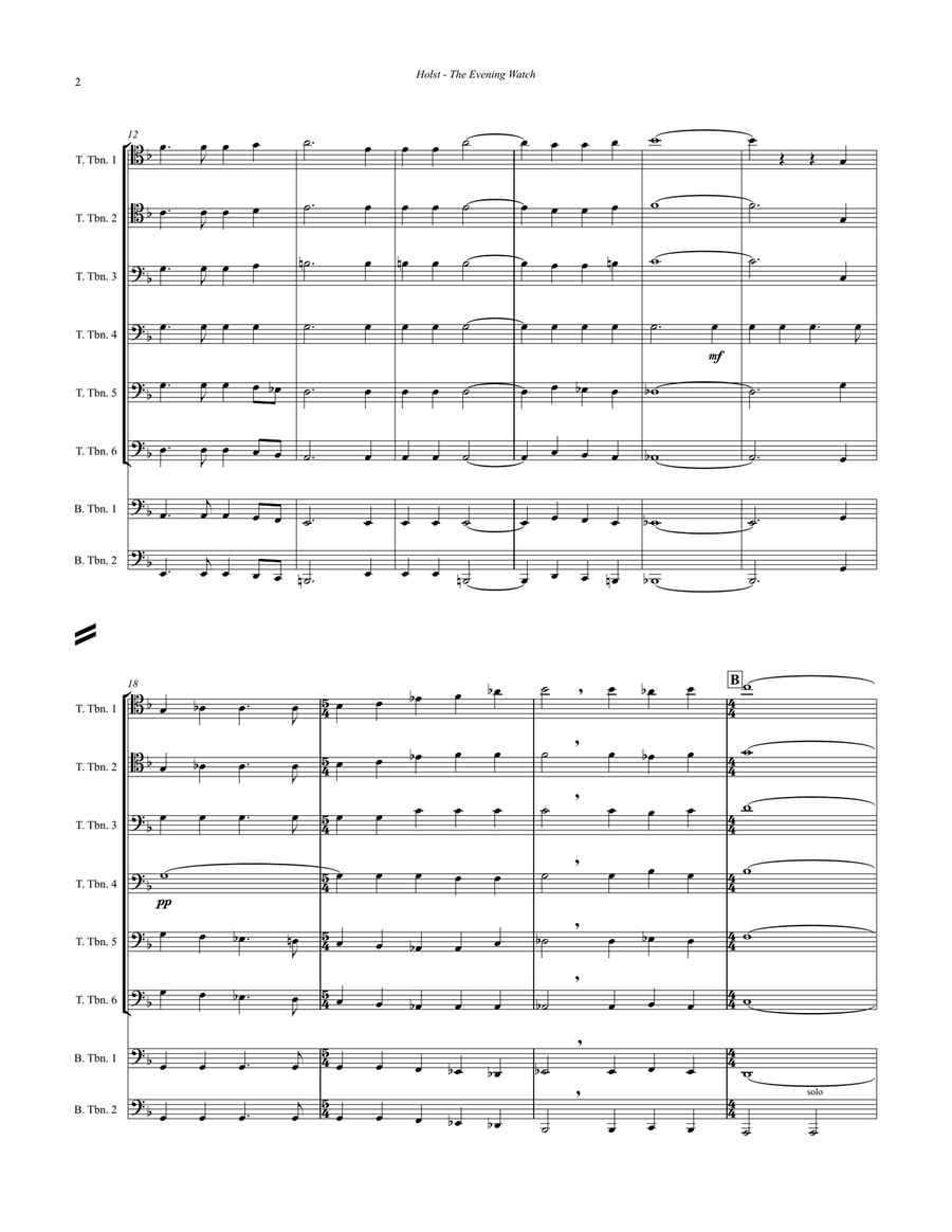 The Evening Watch for Trombone Octet Brass Ensemble scores gallery preview page 4