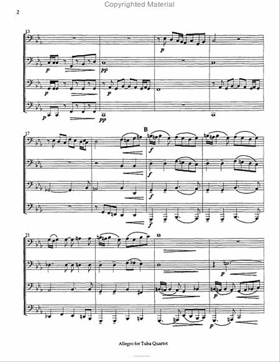 Allegro Tuba Quartet scores gallery preview page 3