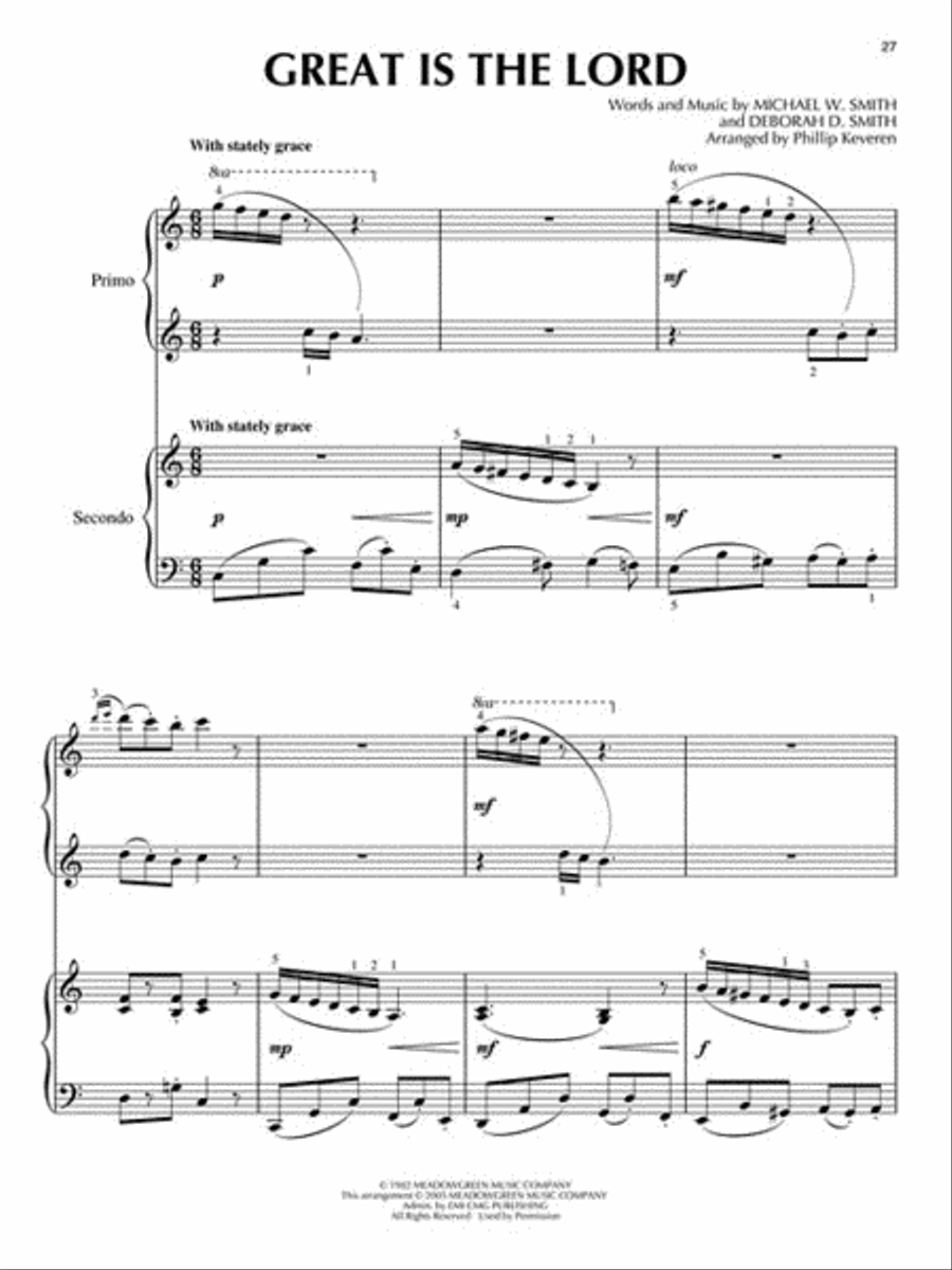 Praise & Worship Duets 1 Piano, 4-Hands scores gallery preview page 4
