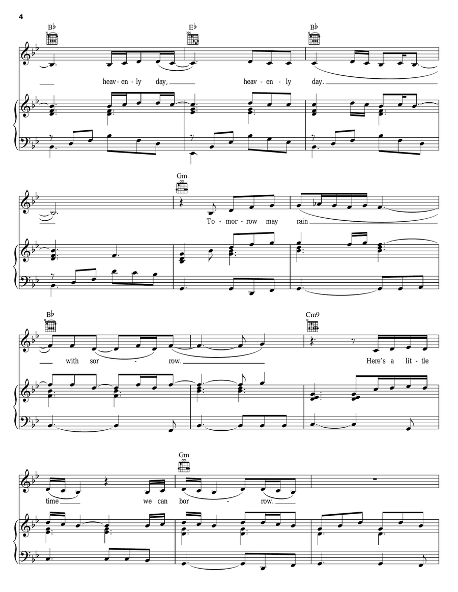 Heavenly Day Piano, Vocal, Guitar scores gallery preview page 4