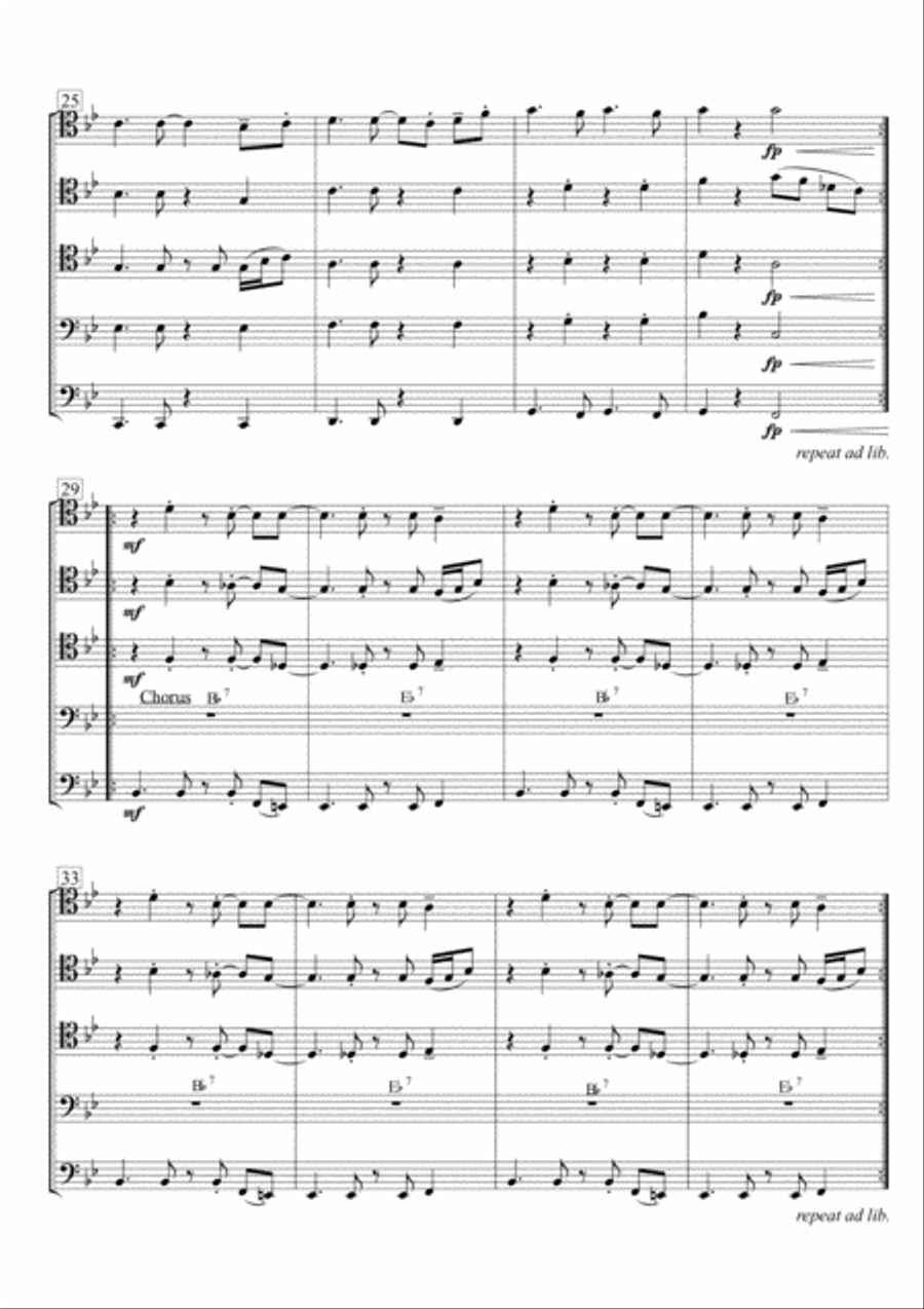 Mercy, Mercy, Mercy Mercy, Mercy, Mercy Brass Quintet scores gallery preview page 4