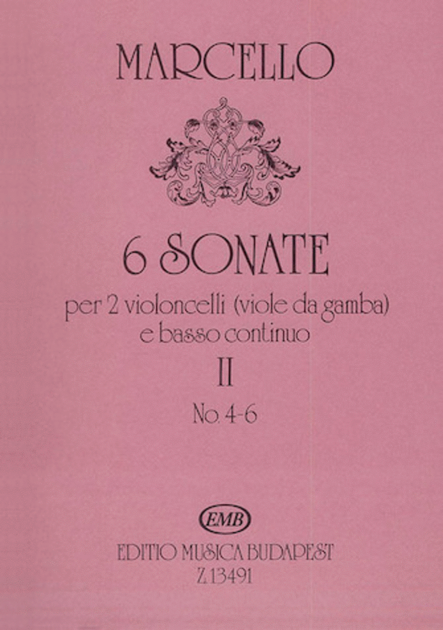6 Sonaten For 2 Violoncellos (viole Da Gamba) And Basso Continuo