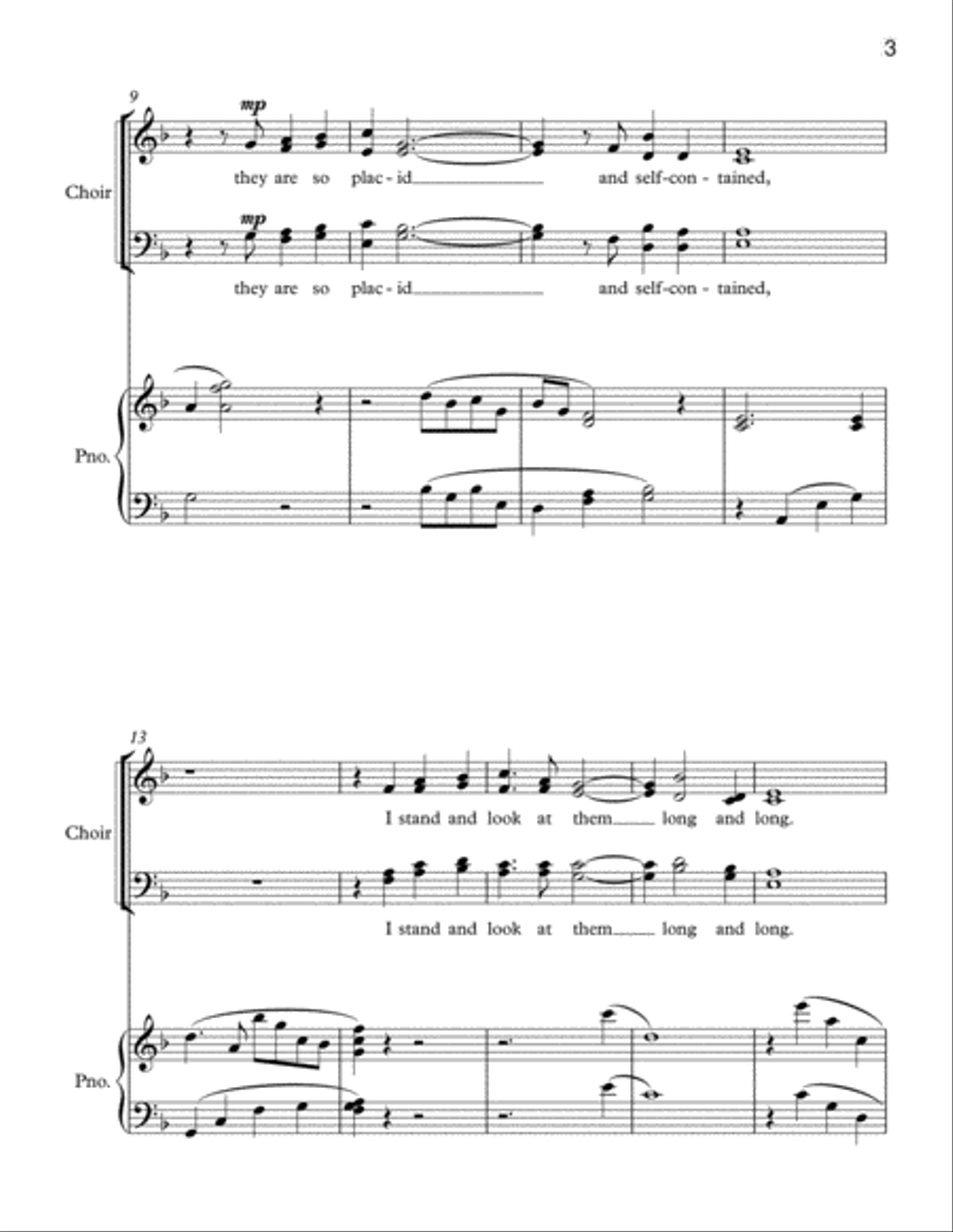 I Think I Could Turn and Live With Animals for SATB voices and Piano image number null