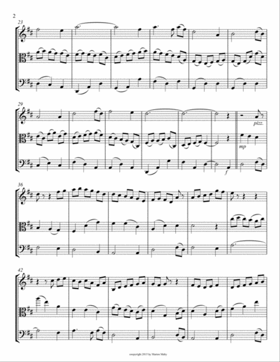 Amazing Grace for String Trio (vln., vla., cello) String Trio scores gallery preview page 2