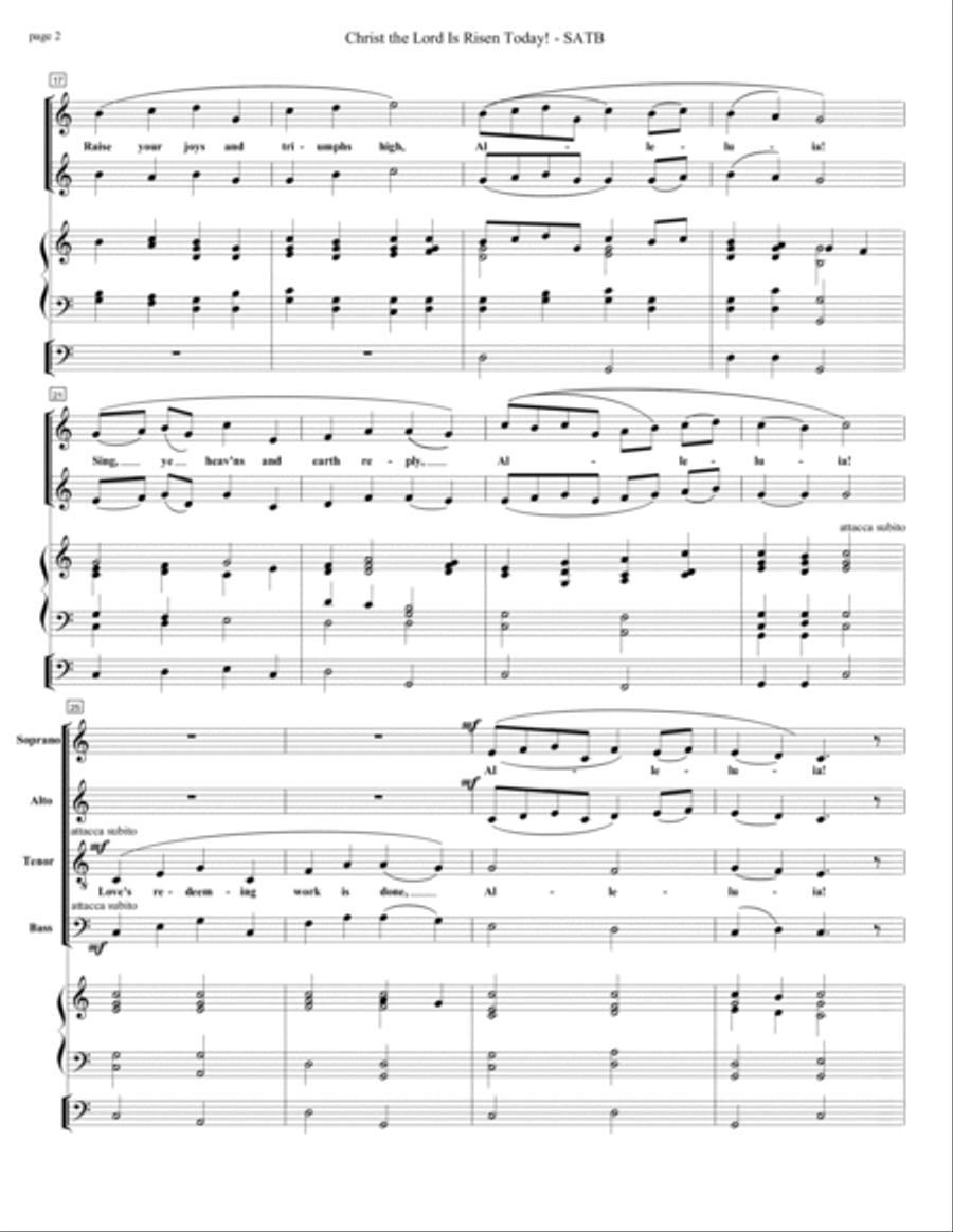 Christ the Lord is Risen Today! with Organ Accomp. 4-Part scores gallery preview page 2