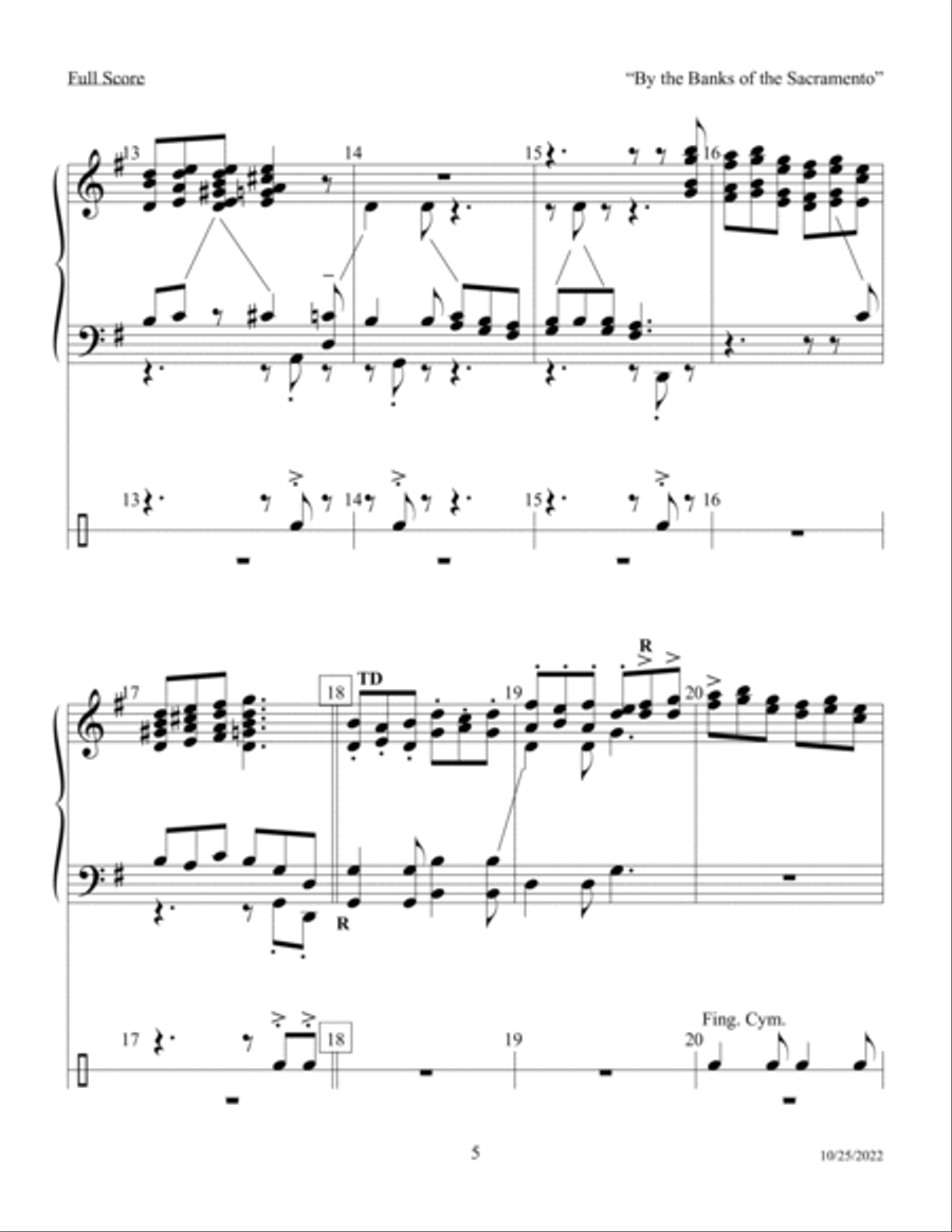 By the Banks of the Sacramento: a Delta Chanty Handbell Choir scores gallery preview page 5