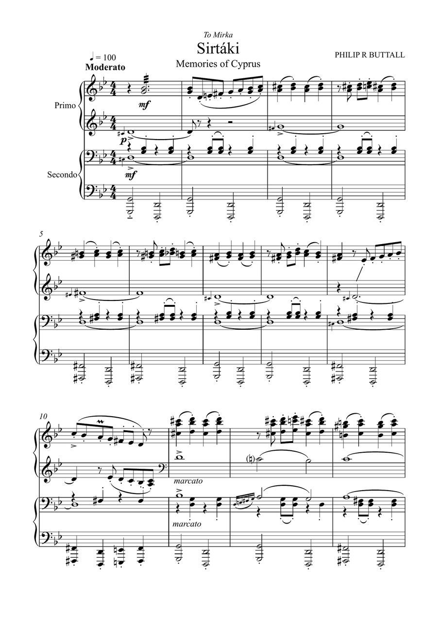 Sirtaki (Memories of Cyprus) (Piano Duet - Four Hands) Piano Duet scores gallery preview page 2