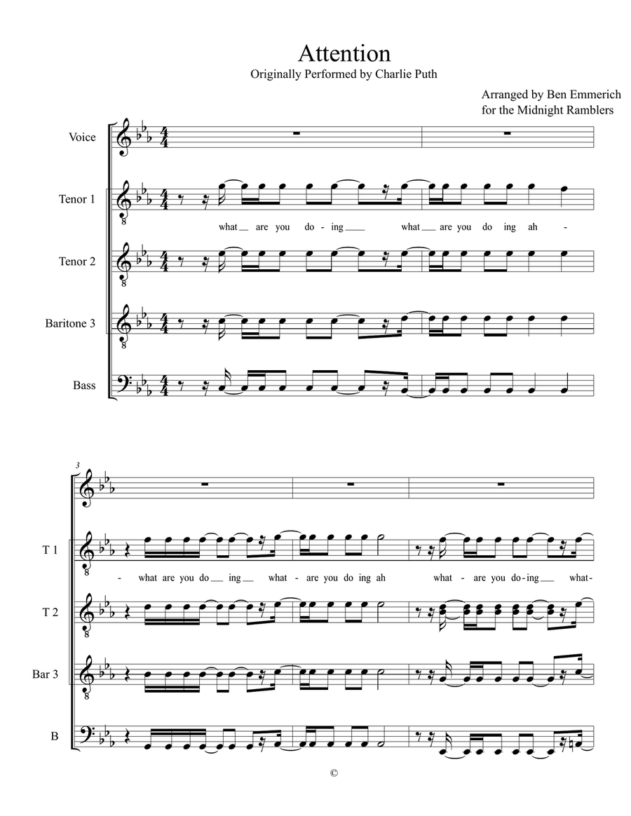 Attention A Cappella scores gallery preview page 1