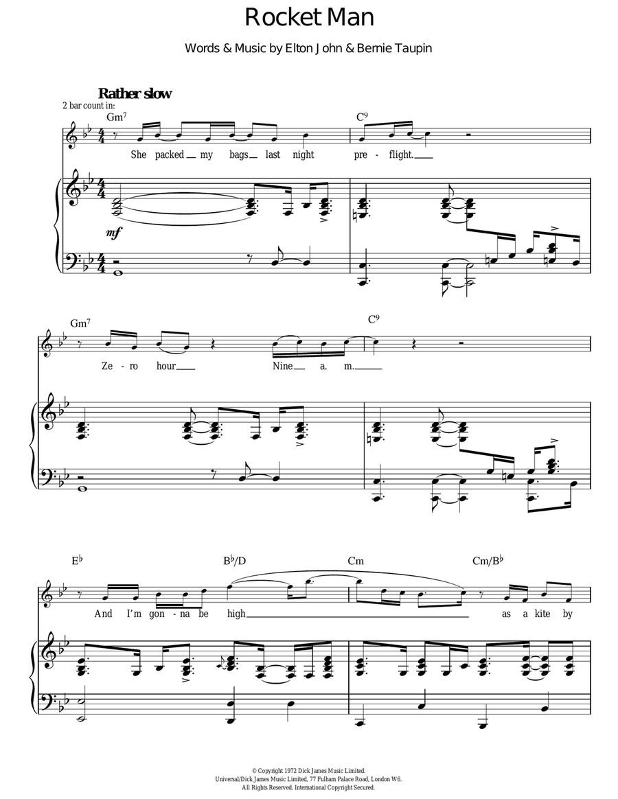 Rocket Man (I Think It's Gonna Be A Long Long Time) Acoustic Guitar scores gallery preview page 1