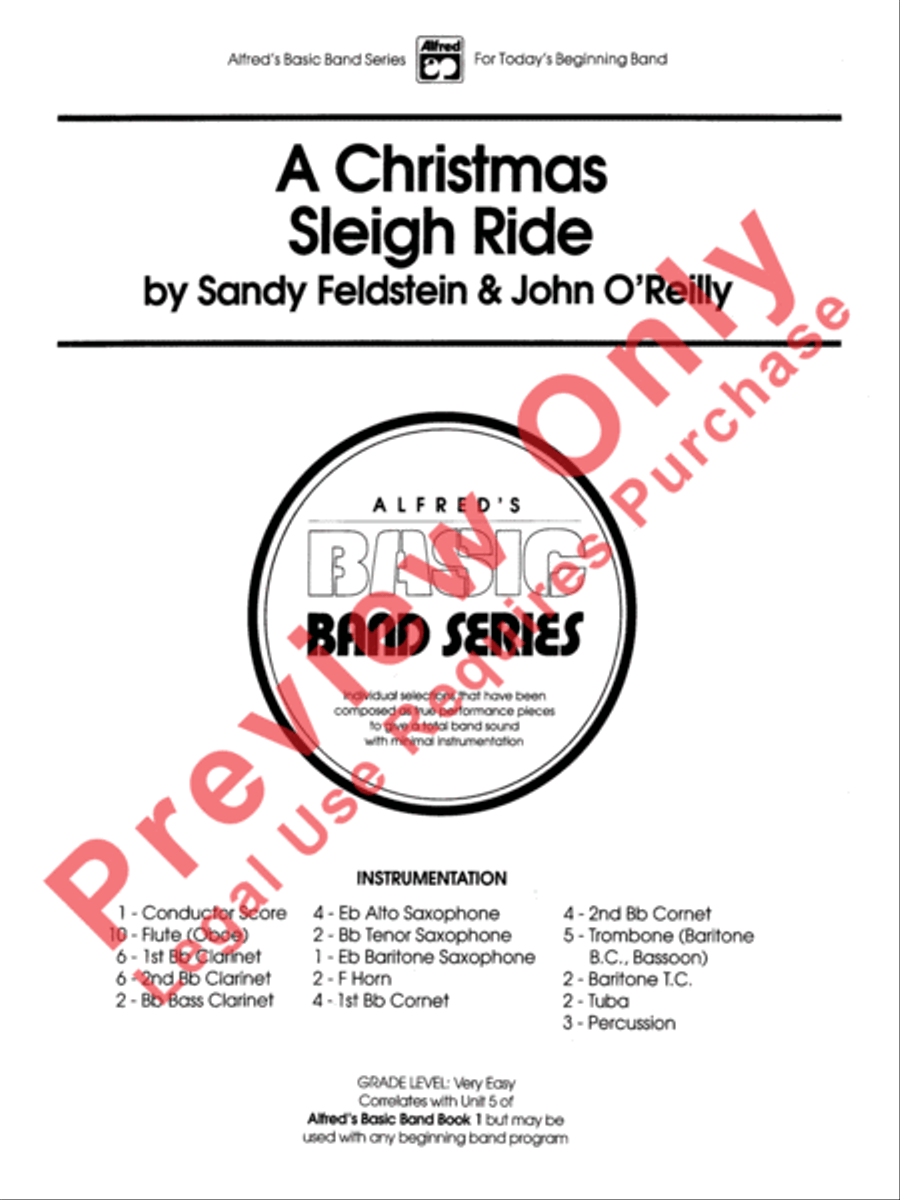 A Christmas Sleigh Ride Concert Band scores gallery preview page 2
