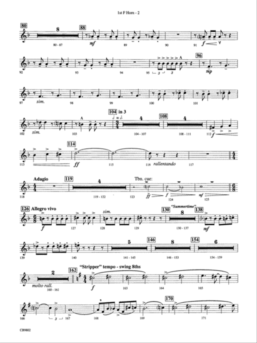 Porgy and Bess® (Medley): 1st F Horn Concert Band scores gallery preview page 2