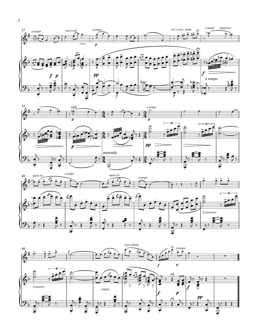 Quando Me'n Vo for Bb Blass Clarinet & Piano Bass Clarinet scores gallery preview page 2