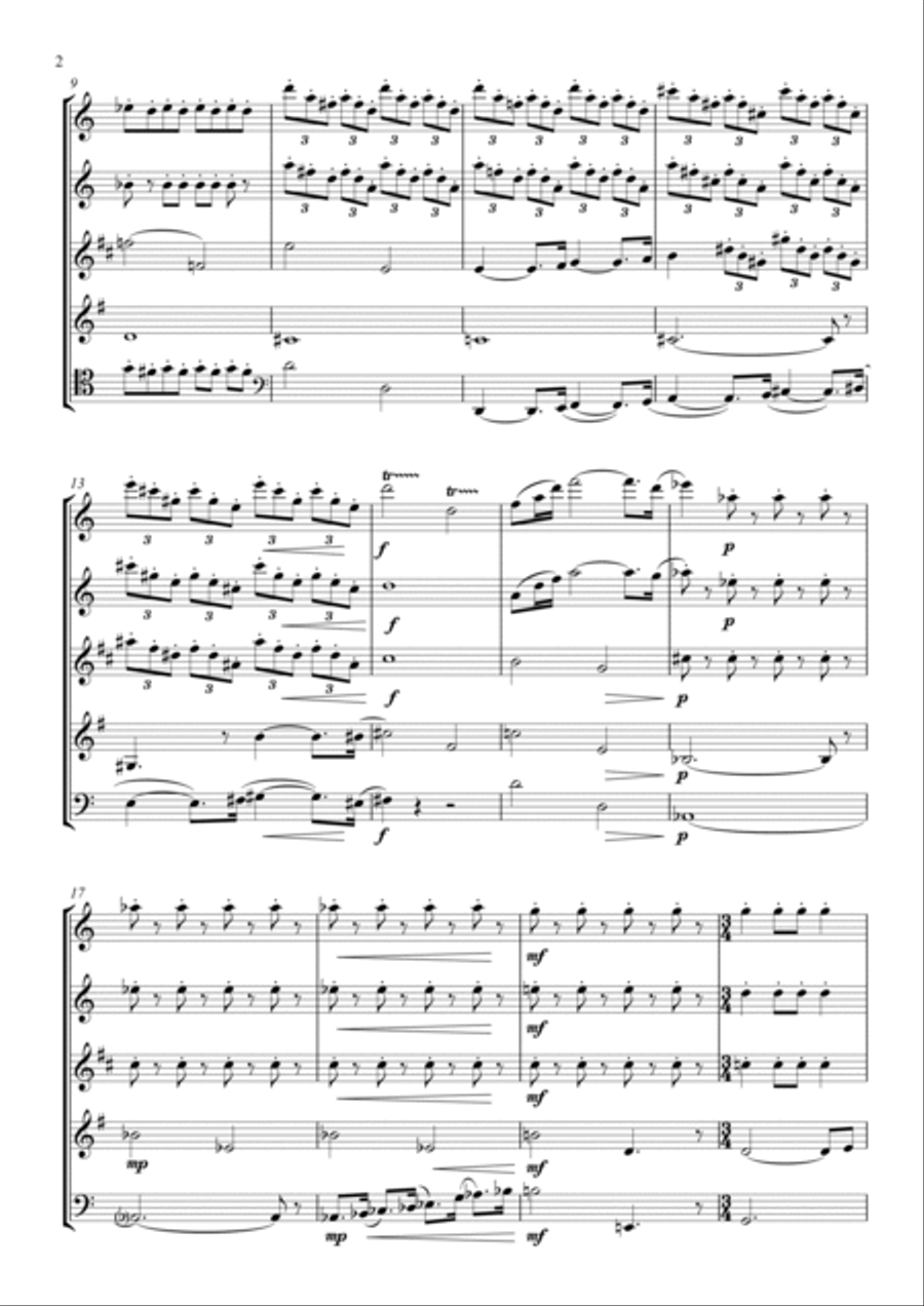 Wednesday Main Titles Wednesday Main Titles Woodwind Quintet scores gallery preview page 2