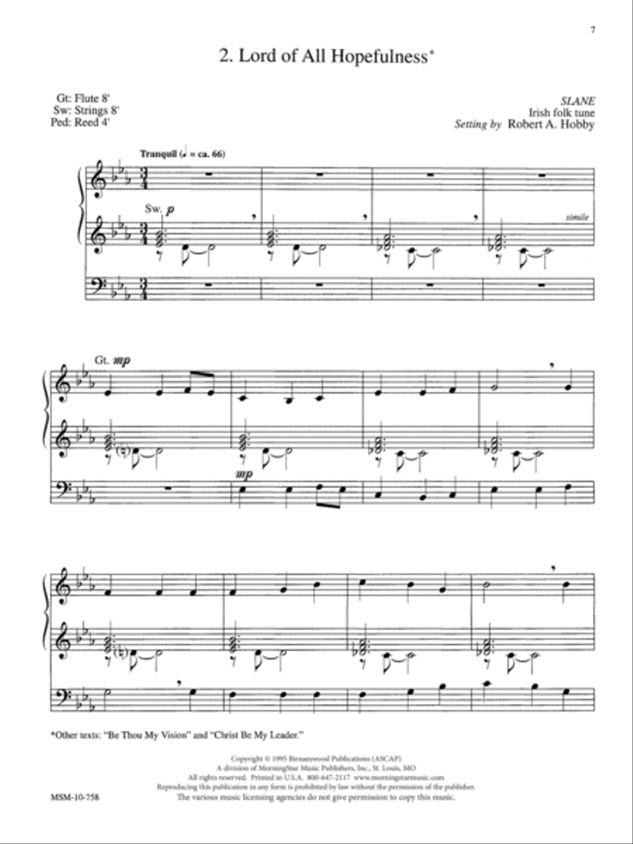Lord of All Hopefulness Lord of All Hopefulness Organ scores gallery preview page 1