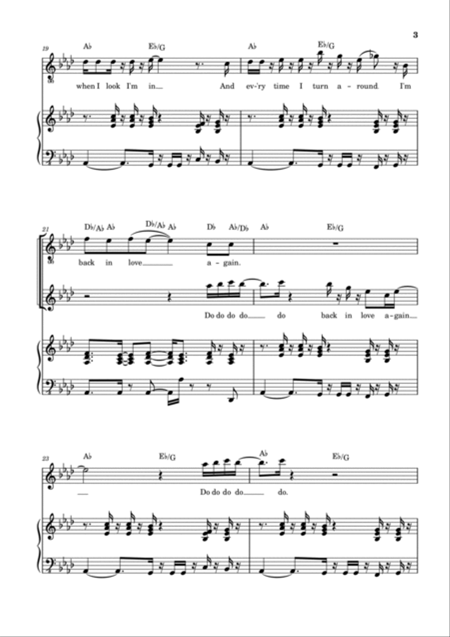 Back In Love Again Piano, Vocal, Guitar scores gallery preview page 4