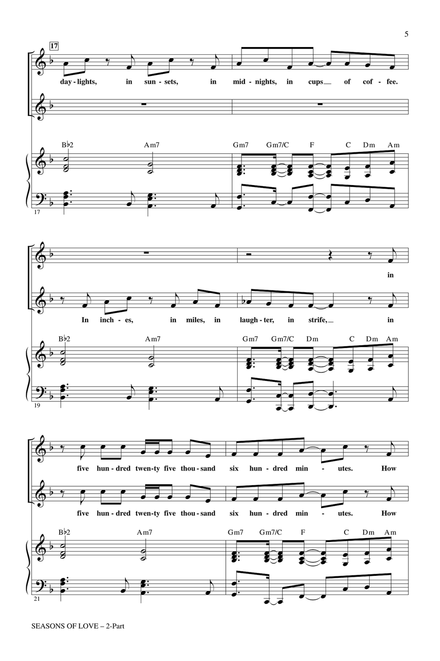 Seasons Of Love (from Rent) (arr. Mac Huff) 2-Part scores gallery preview page 3