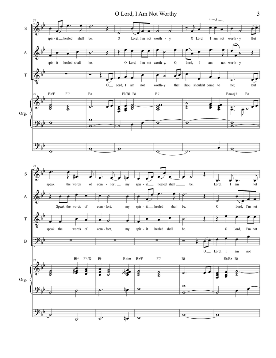 O Lord, I Am Not Worthy Choir scores gallery preview page 3