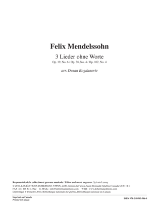 Book cover for 3 Lieder ohne Worte