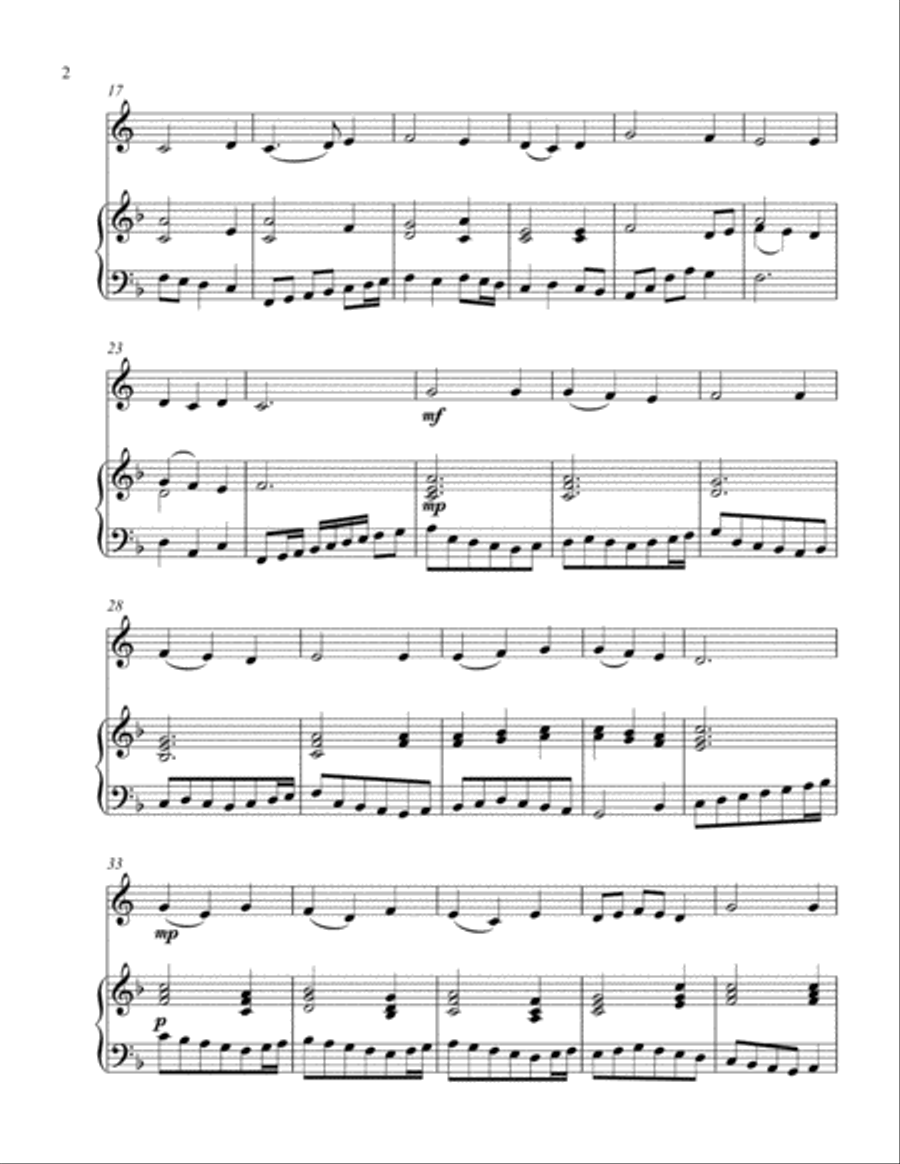 Come, Thou Long Expected Jesus (treble F instrument solo) Horn scores gallery preview page 3