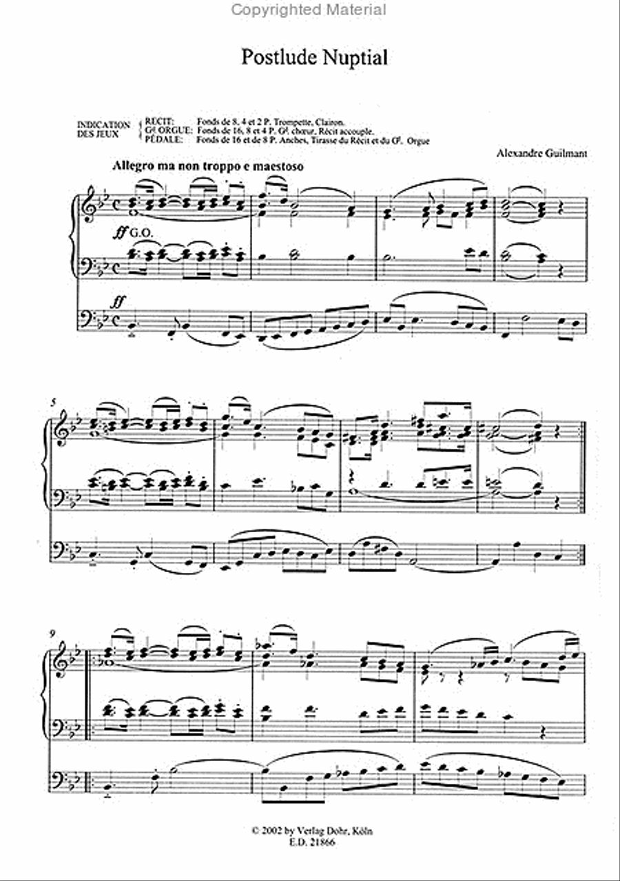 Postlude nuptiale für Orgel op. 69,2 Organ scores gallery preview page 2