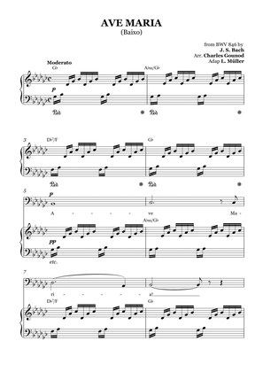 AVE MARIA - Bach/Gounod. For Soloist Bass in G-flat Major with Piano Accompaniment