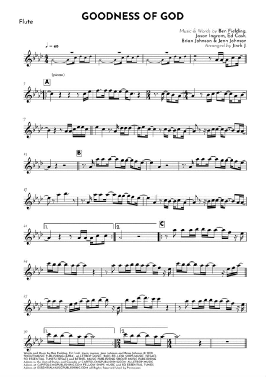 Goodness Of God Flute Solo scores gallery preview page 2