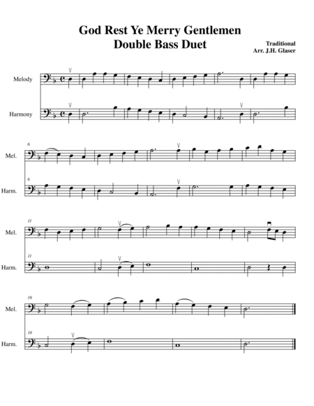 12 Sacred Christmas Duets for Double Bass