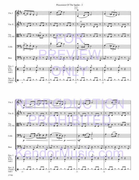 Procession Of The Sardar (from Caucasian Sketches) (Full Score)