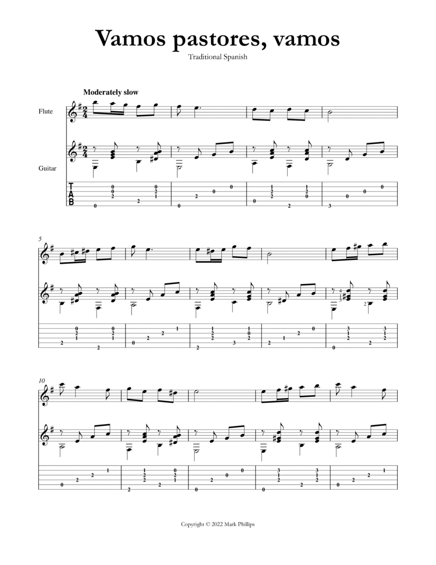 Vamos pastores, vamos Vamos pastores, vamos Flute scores gallery preview page 1