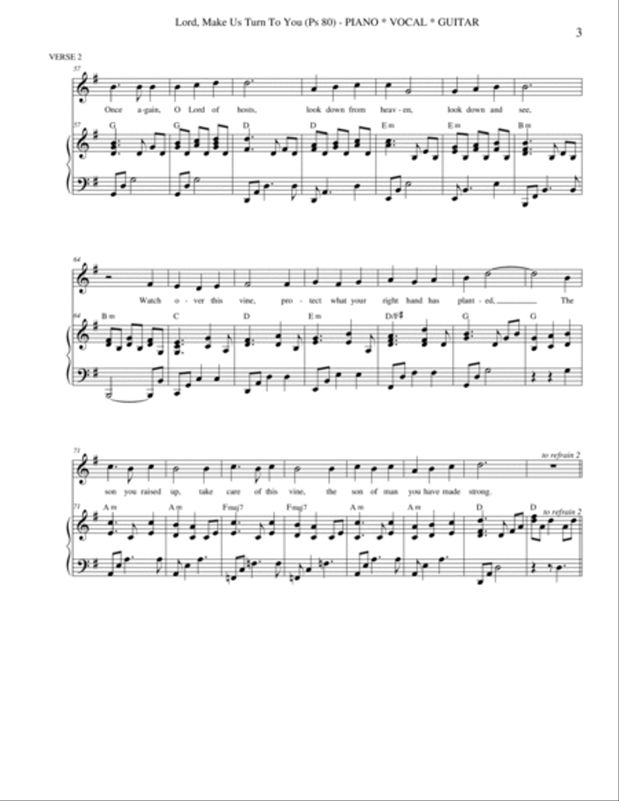 Lord, Make Us Turn to You Piano, Vocal, Guitar scores gallery preview page 3
